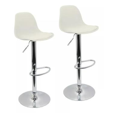 Imagem de Kit 2 Banqueta Alta para Balcão de Cozinha e Área Gourmet Light - Design moderno e confortável oferecendo praticidade e estilo para sua cozinha ou área de lazer.