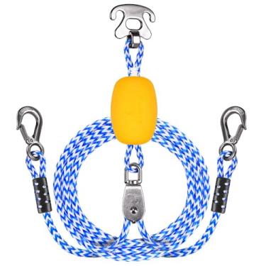 Imagem de SELEWARE Arnês De Reboque Autocentrante Para Barcos, Conector Rápido Aço Inoxidável, Corda Flutuante Resistente 1 A 4 Pessoas, Wakeboard E Jet Ski