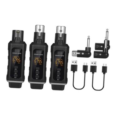 Imagem de MERIGLARE Receptor de transmissor de transmissor e receptor XLR para microfone dinâmico 48V anti -interferência Transmissor de áudio e receptor, com 2 Transmissor