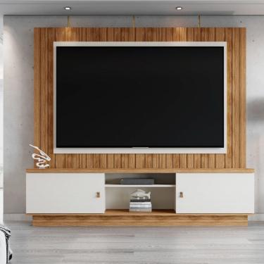 Imagem de Painel Frisado para TV até 70 Polegadas 2 Portas de Correr Santos Mobler