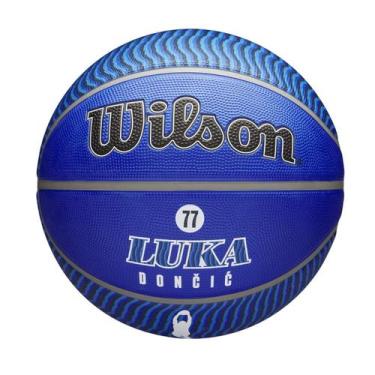 Imagem de Bola Basquete Wilson NBA Player Luka Unissex WZ4006401XB7, Azul, Preto