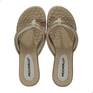 Imagem de Tamanco Feminino Piccadilly Off White com Ouro