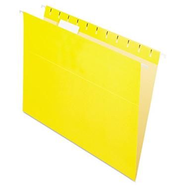 Imagem de Pendaflex 81606EE Pastas suspensas recicladas, tamanho carta, amarelo, corte 1/5, 25/BX (81606)