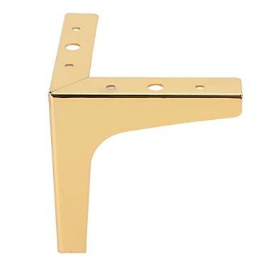 Imagem de Pés de sofá de Ferro Dourado Eletroplinado, Substituição da Perna de Móveis Triangulares, Equipada Com Almofadas para Proteger Seu Piso Dos Arranhões