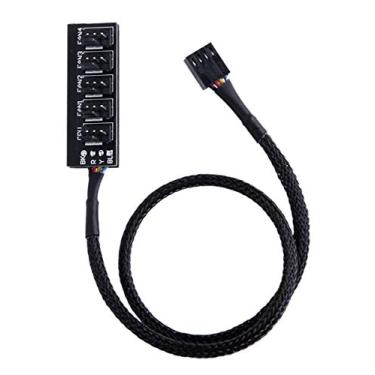 Imagem de Concentrador de ventilador PWM de 4 pinos, cabo de extensão de alimentação para ventilador interno de PC, adaptador divisor de 1 a 5 para ventilador de refrigeração de CPU de 4 pinos e 3 pinos