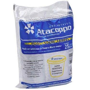 Imagem de Kit Pote de Plastico com Tampa 380ml PT 25 UN Altacoppo