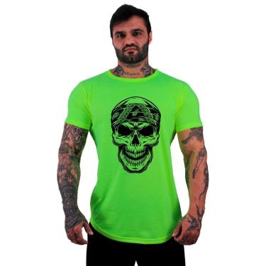 Imagem de Camiseta Longline MXD  Caveira Com Bandana Masculina-Masculino