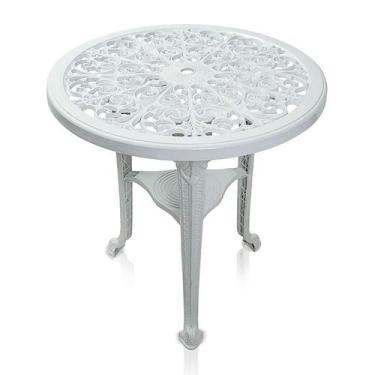 Imagem de Mesa de Plástico Redonda Colonial Polipropileno Branca Antares