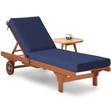 Imagem de Tycdiose Substituição de almofadas de espreguiçadeira ao ar livre, almofada de espreguiçadeira à prova d'água para móveis de pátio ao ar livre, gramado, piscina, resort, hotel, almofadas de banco de