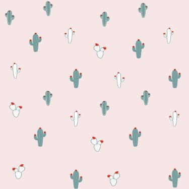 Imagem de Papel De Parede Infantil De Cactos - Fofura Baby Ff4012.