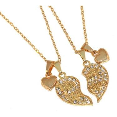 Imagem de Colar Minha Amiga Forever Best Friends Folheado Ouro 18k - Milena Folh