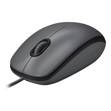 Imagem de Mouse Com Fio Usb Logitech M100 Com Design Ambidestro Cinza, Preto