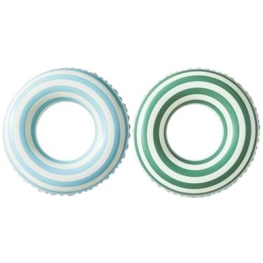 Imagem de BAITEMJIA Boias De Piscina Para Crianças 5 A 10 Anos, Brinquedos Natação, Infláveis, Listras Simples, Natação Fofas, Aquáticas Festa Na Praia (Pirulito Azul E Verde)