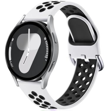 Imagem de Lerobo Pulseira de silicone macio de 20 mm compatível com Samsung Galaxy Watch 7/Galaxy Watch 6 de 44 mm e 40 mm/4 6 Classic de 43 mm e 47 mm, Galaxy Watch 5/5 Pro/Watch 4/Watch 3 de 41 mm/Active 2