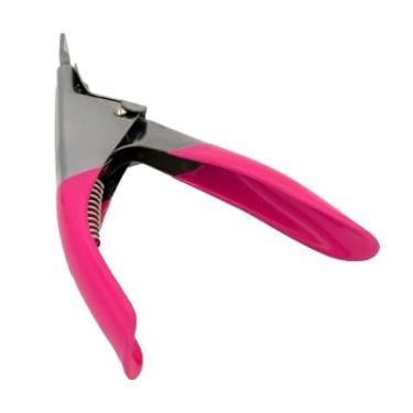 Imagem de Tesoura de Unhas em Aço Inoxidável, Design Ergonômico, Rosa