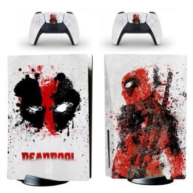 Imagem de Vanknight Adesivo de vinil Skin compatível com controles de console de disco PS5 Vermelho