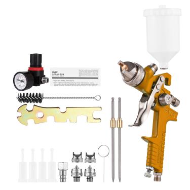 Imagem de Chusui HVLP Pistola de Pintura Pistola Pulverizador Máquina de Pulverização Gravity-Feed Airbrush Paint Spray Tool com 3 pcs Bicos para Móveis de Carro Pintados com Spray (Bocal de 1,5/1,7/2,0 mm) QL