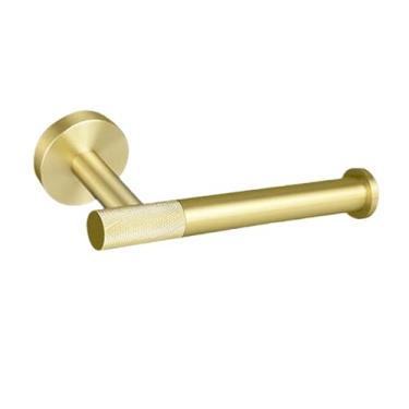 Imagem de Acessórios para banheiro em ouro escovado Porta-toalhas Porta-copos Porta-toalhas Porta-papel Porta-escova de vaso sanitário Gancho para casaco (porta-papel)