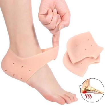 Imagem de Par De Meia Palmilha Silicone Ortopedica Calcanhar Fascite - sem