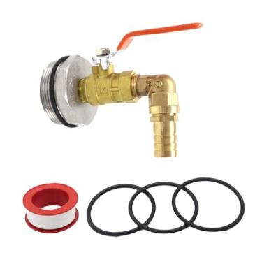 Imagem de Ｂｅｓｇａ de tambor para tambor de 55 galões de barril Recipiente de latão Balde externo Conector de ferragens de água para tambores de óleo, Saída em ângulo Reto