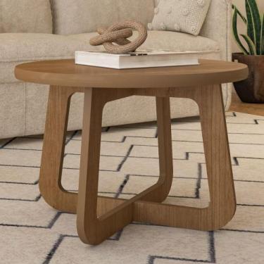 Imagem de Mesa Centro Redonda 65cm Para Sala MDF Rexxar Cinamomo A09 - Mpozenato