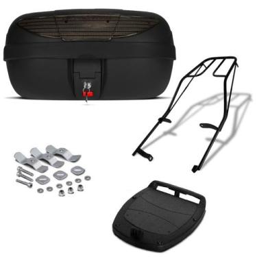 Imagem de Baú Bauleto 45 Litros Pro Tork + Bagageiro Moto, FUME, POP 110I 2016