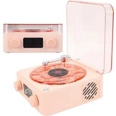 Imagem de Caixa De Som Vitrola Toca Disco Vinil Bluetooth Cartao Tf Usb Recarreg