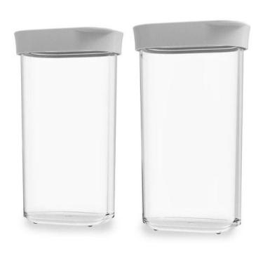 Imagem de Kit Conjunto De 02 Potes Herméticos Mantimentos Acrílico 60 - Helsim, 