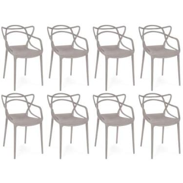 Imagem de Kit 8 Cadeiras de Jantar Allegra Prática Empilhável - Fendi - Magazine