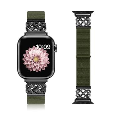 Imagem de Chinber Pulseiras de nylon compatíveis com Apple Watch séries 10, 9, 8, 7, 6, 5, 4 e 3 de 38 mm, 40 mm, 40 mm, 41 mm, 42 mm, 45 mm, 46 mm, 49 mm, SE, Ultra 2 1