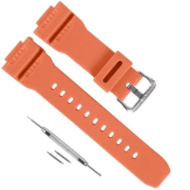 Imagem de Pulseira de relógio de substituição de resina de borracha de 16 mm para Casio G-7900SL/GW-7900B/GR-7900NV, durável, impermeável, pulseira de substituição para Casio G Shock, Laranja, 16mm