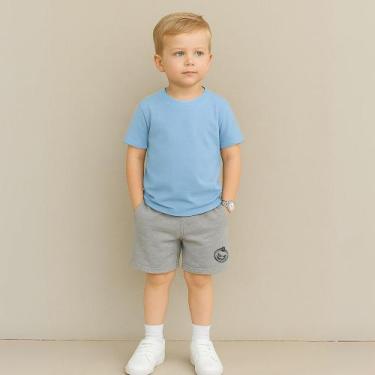 Imagem de Conjunto Masculino Infantil Estampado - NoBrand, Azul, Bebe, Cinza, 12