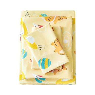 Imagem de MCO Jogo de lençol infantil casal de microfibra macia para meninos e meninas, 4 peças de lençol casal respirável cosmo