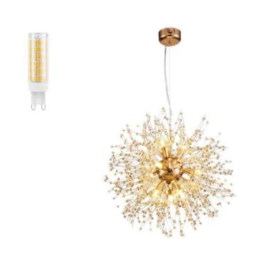 Imagem de Lustre De Cristal Estilo Moderno, Três Cores, Lâmpada De Teto Para Qua