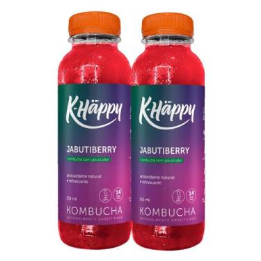 Imagem de Kit 2 Chá Kombucha KHappy Jabutiberry 355ml