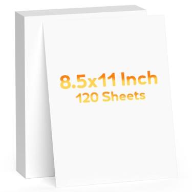Imagem de 120 folhas de cartolina branca 21 x 27 cm, papel de construção, papel para impressora de cartolina 21 x 28 cm, papel branco para convites, casamento, menus, cartões faça você mesmo, etiquetas