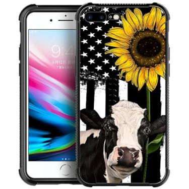 Imagem de Capa para iPhone 8 iPhone SE 2020, capa traseira de policarbonato rígido com bandeira de girassol de vaca para iPhone 7 para meninos e meninas, design de padrão personalizado, à prova de choque, antiarranhões, capa traseira para Apple iPhone 7/8/SE2