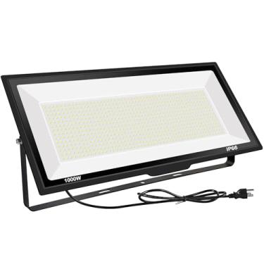 Imagem de Gopretty Luzes de LED de 1000 W, equivalente a 4200 watts, 98000LM luzes LED super brilhantes para arena 85-265V IP66 à prova d'água 6000K iluminação comercial para estádio, quintal, estacionamentos