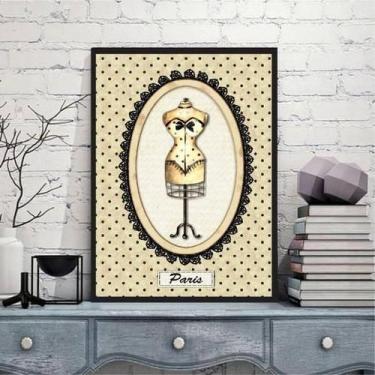 Imagem de Quadro Manequim De Costura Paris 45X34Cm Moldura Preta - Quadros On-Li