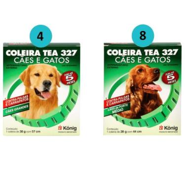 Imagem de Kit 4 Coleiras TEA Cães 57cm Grande + 8 Coleira TEA Cães 44cm Méd. Kon