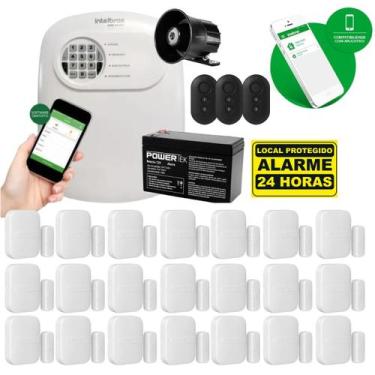 Imagem de Kit Alarme Residencial ANM 24 NET c/ 21 Sensores Magnéticos Sem Fio - 
