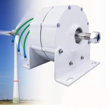 Imagem de 220v,HYZHANHONG Geradores de alternador AC de baixa velocidade 220V, gerador de ímã permanente sem engrenagens de 5000W com uso básico para turbina de água de turbina eólica, 12V- 220V