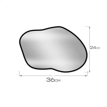 Imagem de Bandeja Espelhada de Luxo Decorativa Orgânica Borda em Couro Lavabo Cantinho do Café (Café, Bravura36x24)