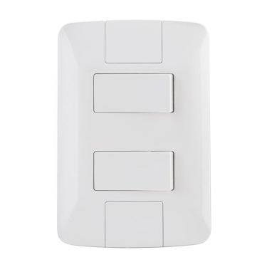 Imagem de Interruptor Aria Tramontina 2 Teclas Simples 6A com Placa Branca