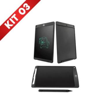 Imagem de Kit 3 Lousa Tablet Infantil Mágica deTela Lcd Escreve e Desenha Menina