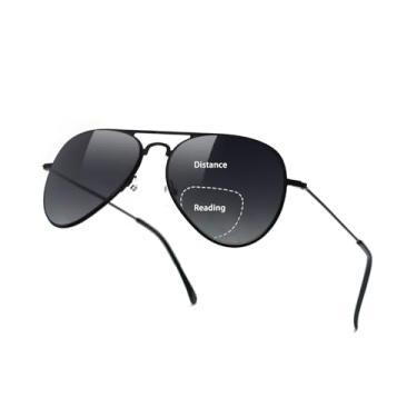 Imagem de KISSOUL Óculos de leitura bifocais polarizados óculos de sol esportivos masculinos para dirigir óculos de sol UV azul bloqueio de luz leitor leve, Preto, 3.0