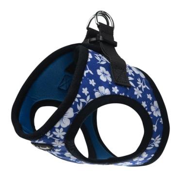 Imagem de Bark Appeal Peitoral para cães de hibisco azul para animais de estimação pequenos e médios – Tamanho atualizado, remedir é essencial – Peitoral macio – antiestrangulamento com alça ajustável e clipe