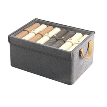 Imagem de KIT 3 Caixa de armazenamento dobrável multiuso com tampa, adequada para guardar roupas e brinquedos para evitar poeira(cinza*1)