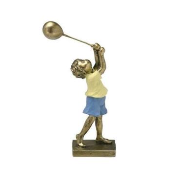 Imagem de Escultura Familia Menino Com Balões Em Resina - Mabruk