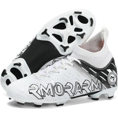 Imagem de Tênis de futebol masculinos de futebol com pontas longas, couro e borr